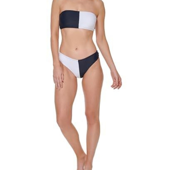Tommy Hilfiger Black and White Bikini Set, Removable Strap, New, S - Picture 2 of 4